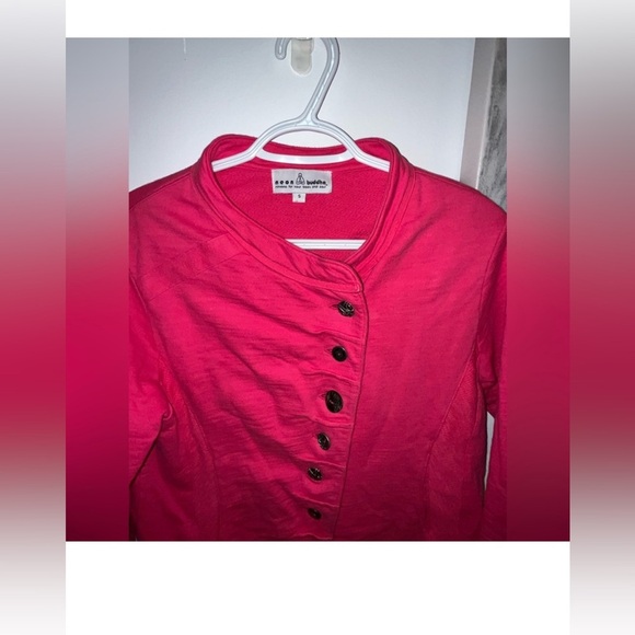 Neon Buddha Womens Pink Button-Up Jacket Small Cotton Blend- PTP 20 Medium size - Picture 4 of 7